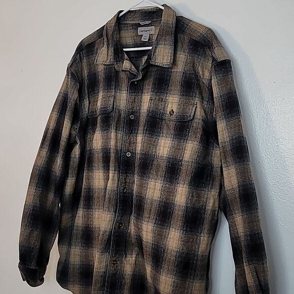 Carhartt Men's Hubbard 100% Cotton Flannel Shirt - Picture 11 of 12